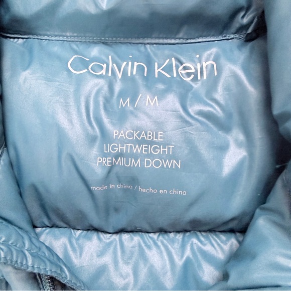 Calvin Klein Women's Teal Puffer 90% down Coat - Picture 8 of 11